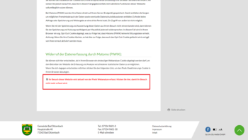 Opt-Out-Klick bei Datenschutzerklärung
