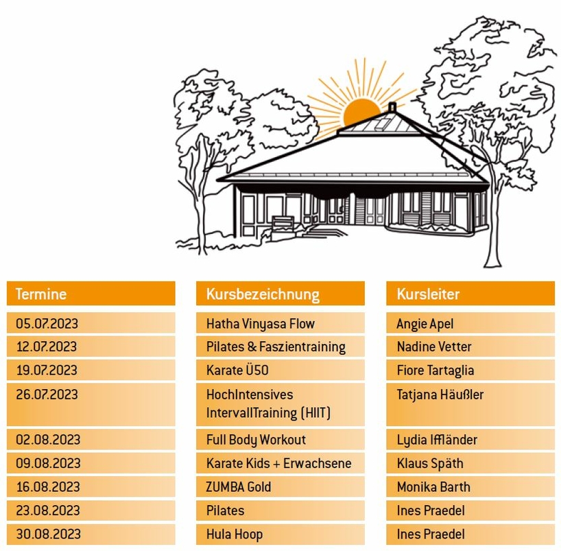 Fitness im Freien- Termine 2023